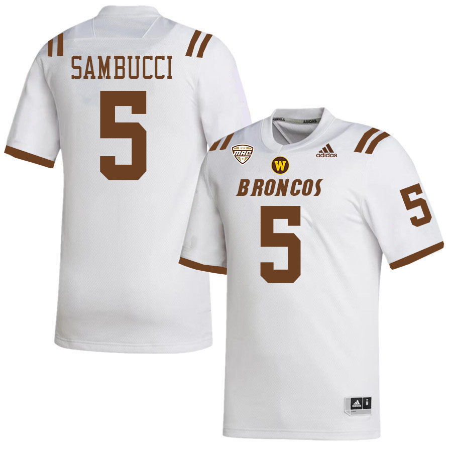 #5 Anthony Sambucci Western Michigan Broncos College Football Jerseys Stitched-White